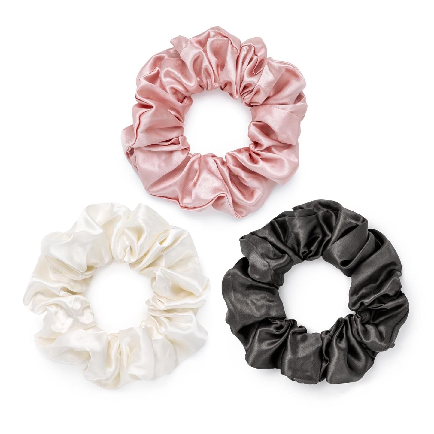 Large Silk Scrunchies Pack of 3 - Mixed Colours